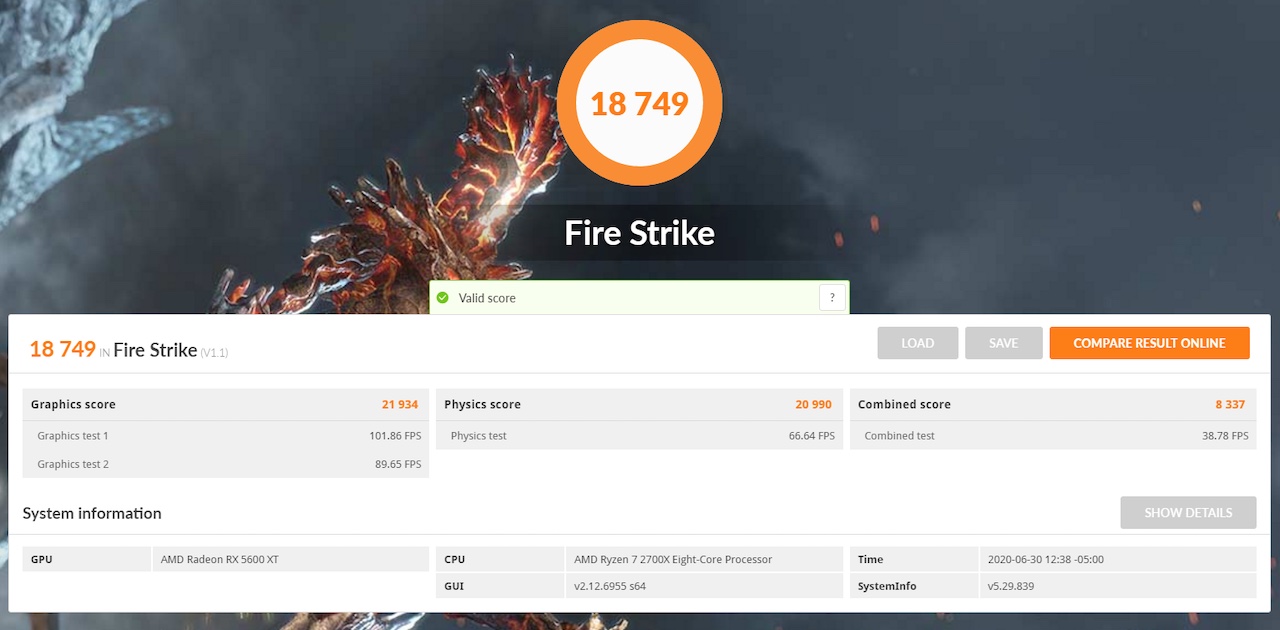 Fire Strike RX 5600 XT
