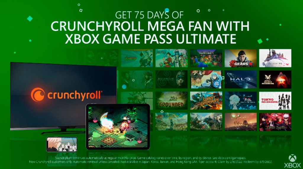 Crunchyroll xbox game pass как получить